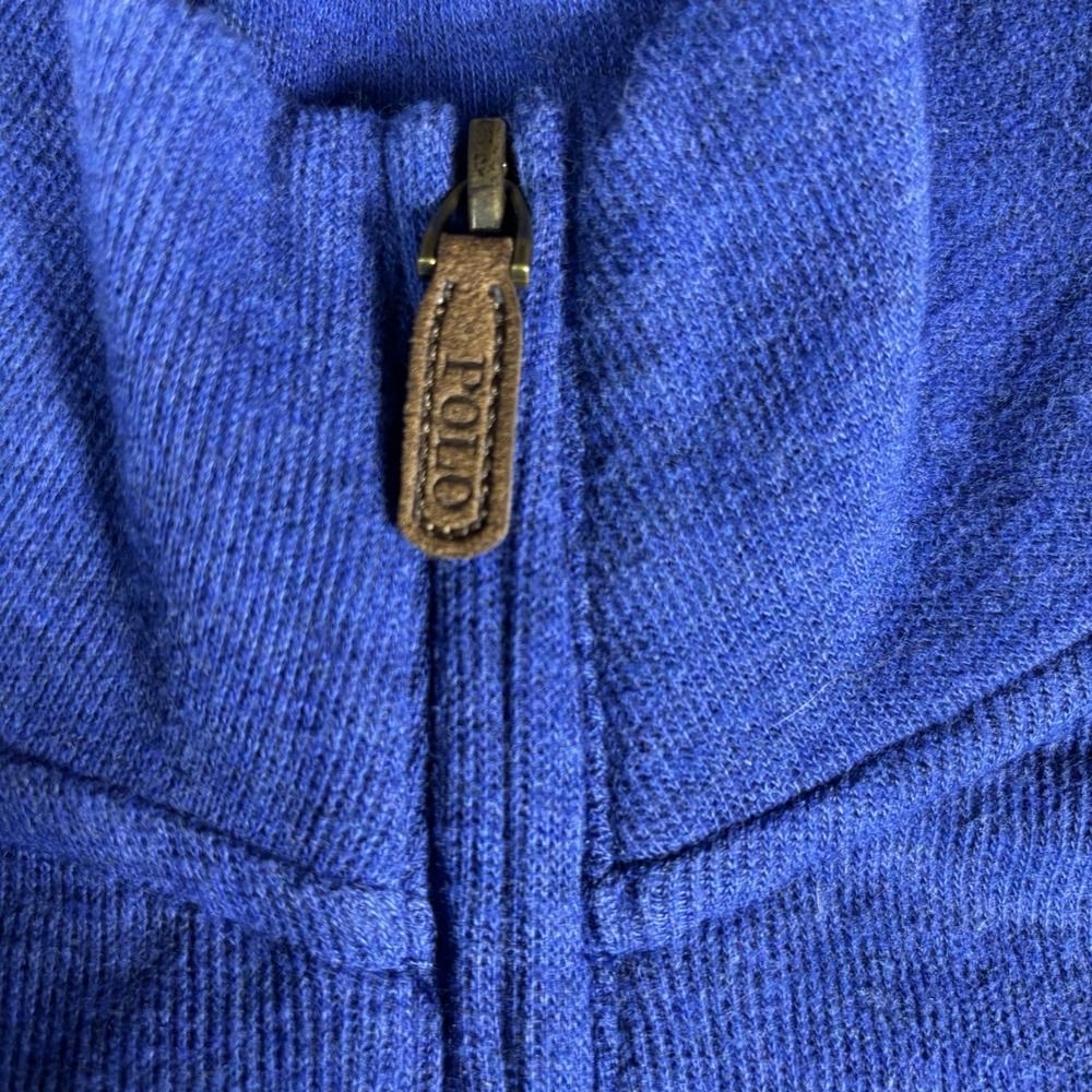Polo Ralph Lauren Estate Rib 1/4 Zip Sweater Blue Men's Large Cotton - Picture 4 of 8